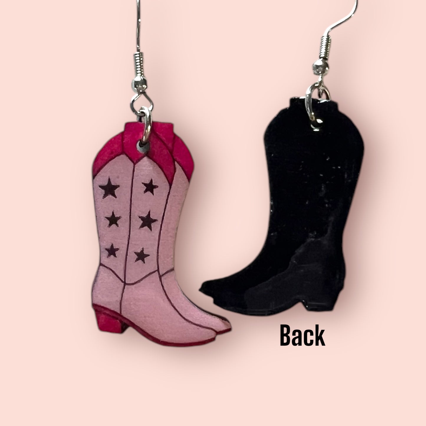 Pink Cowgirl Collection – Handmade Hat & Boot Dangle Earrings