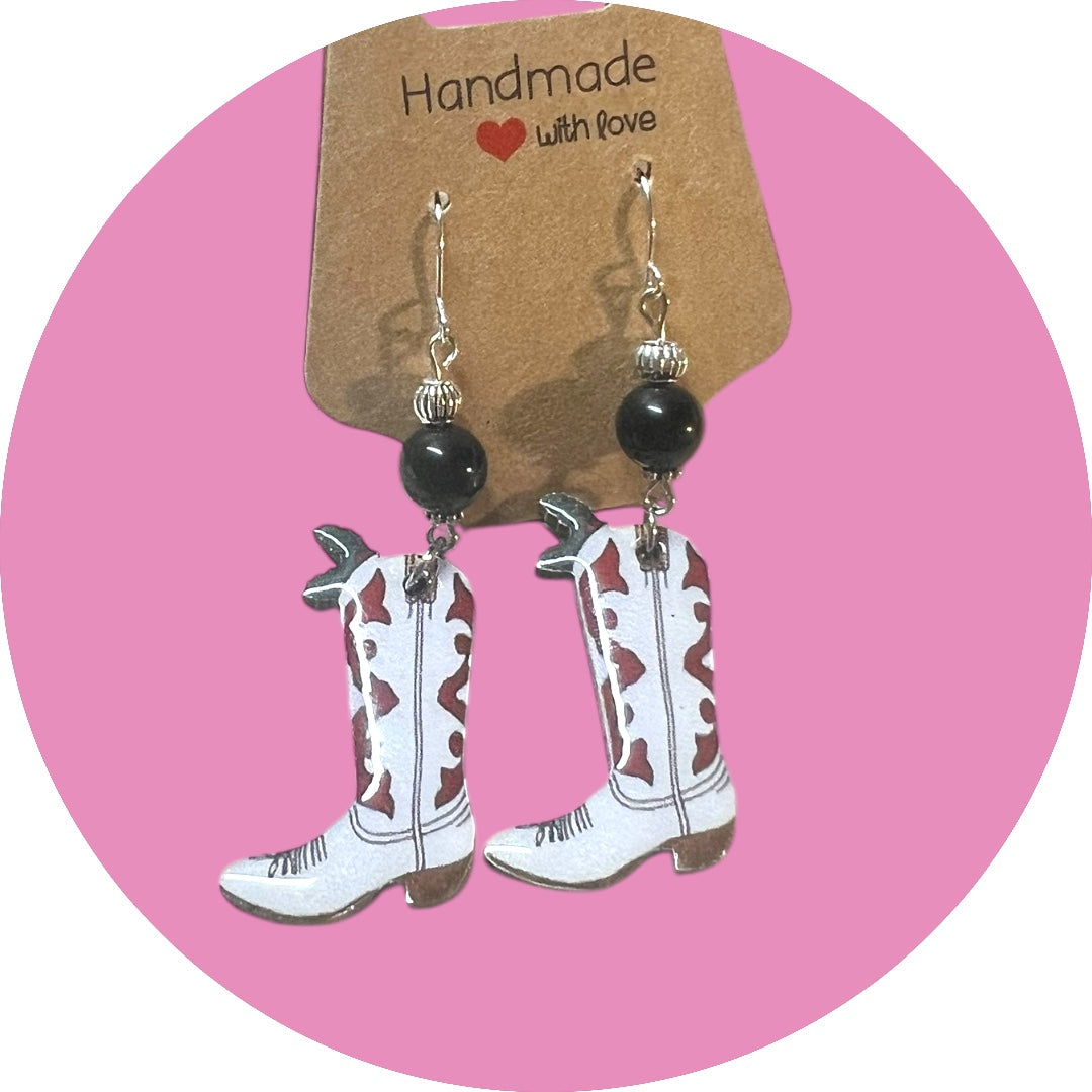 Pink Cowgirl Collection – Handmade Hat & Boot Dangle Earrings