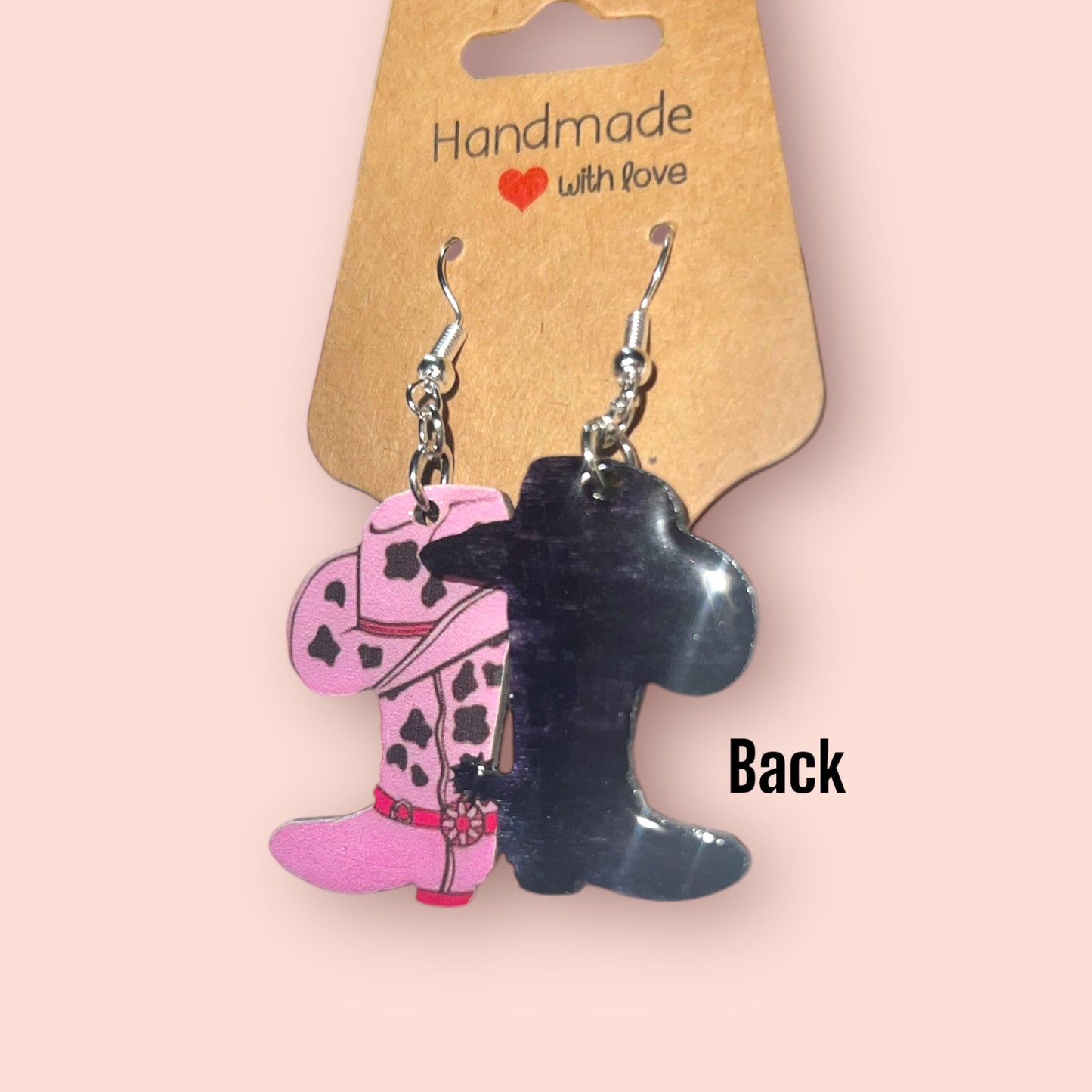 Pink Cowgirl Collection – Handmade Hat & Boot Dangle Earrings