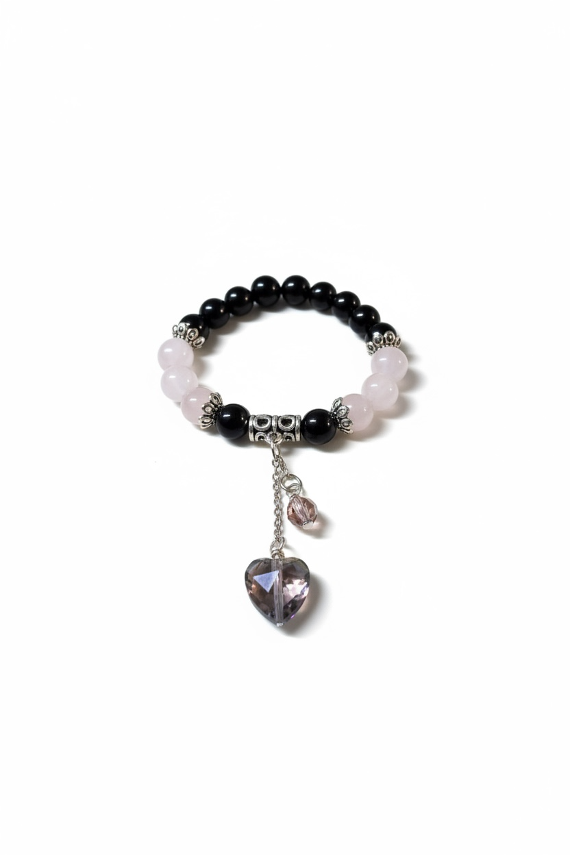 Midnight Blush Heart Bracelet