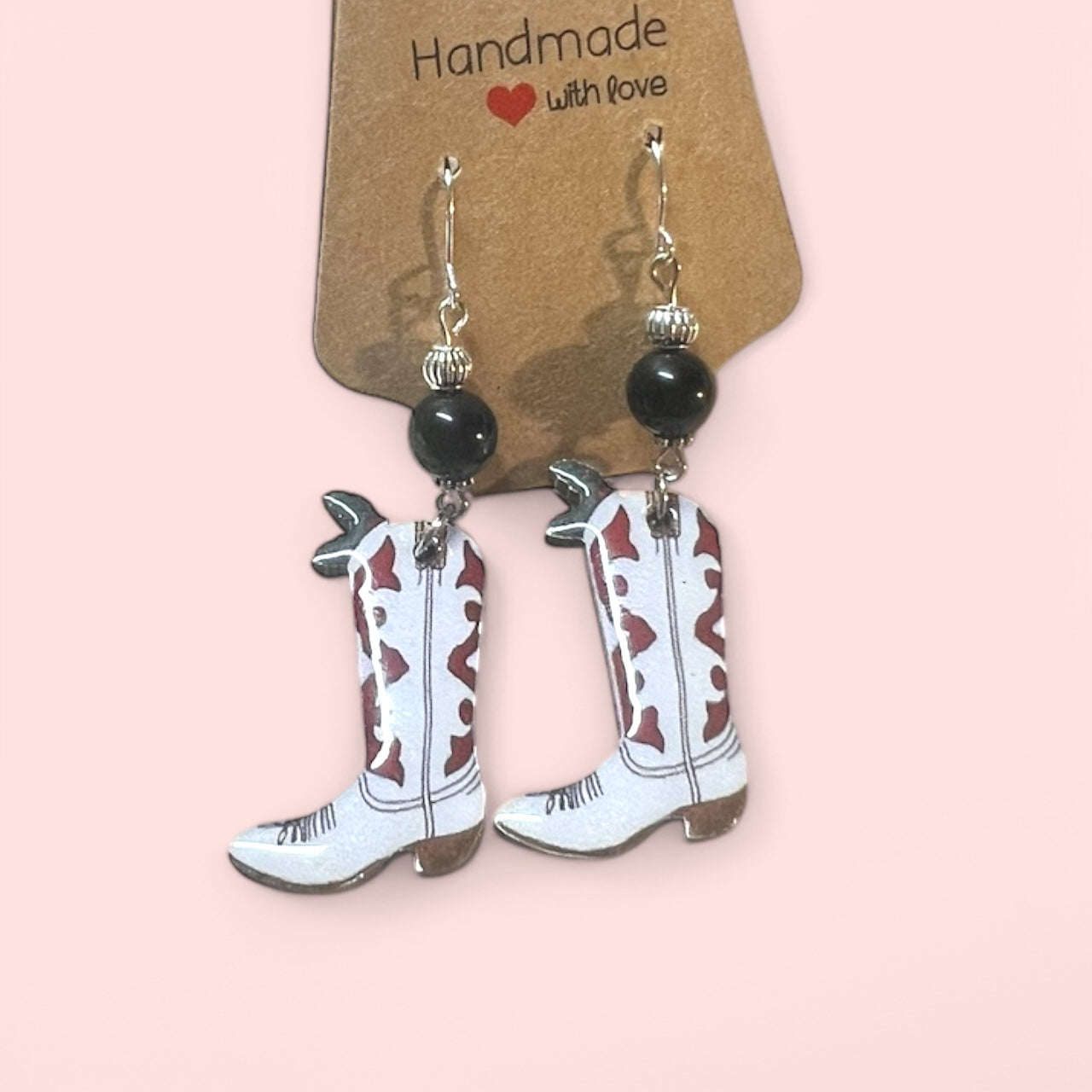 Pink Cowgirl Collection – Handmade Hat & Boot Dangle Earrings