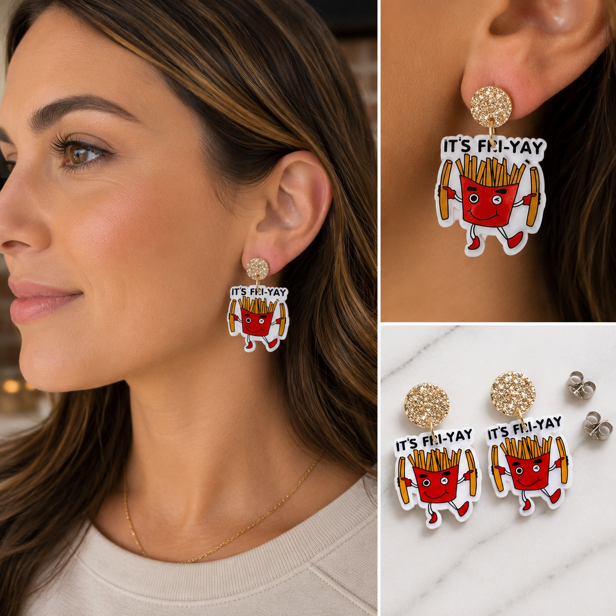 It's Fri-Yay French Fry Earrings