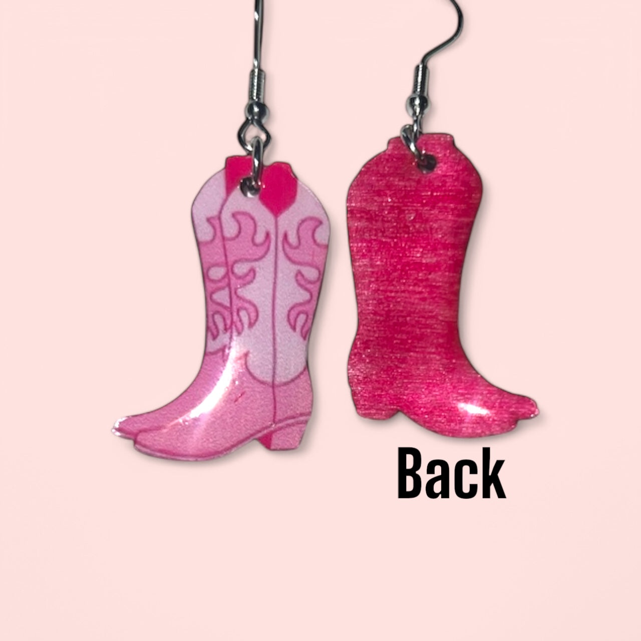 Pink Cowgirl Collection – Handmade Hat & Boot Dangle Earrings