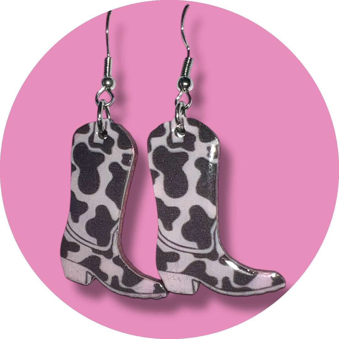 Pink Cowgirl Collection – Handmade Hat & Boot Dangle Earrings