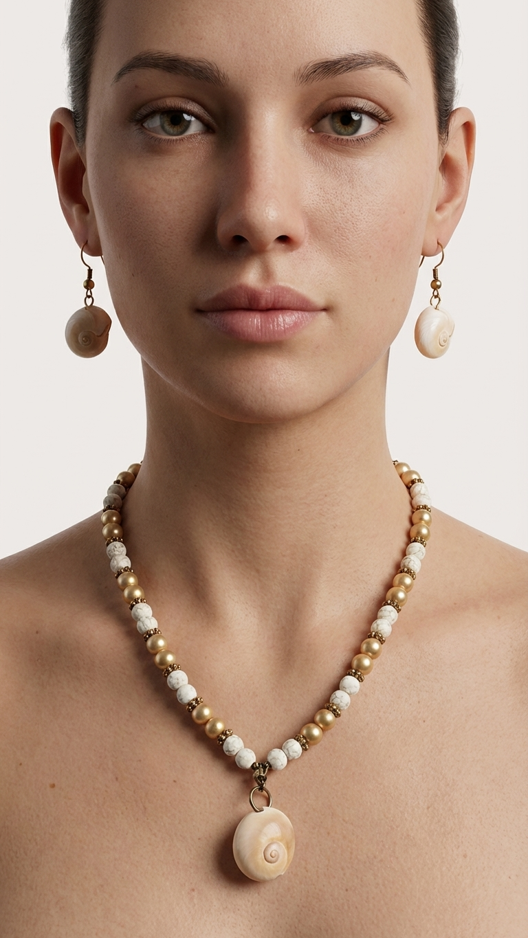 Shark's Eye Earring & Necklace Set