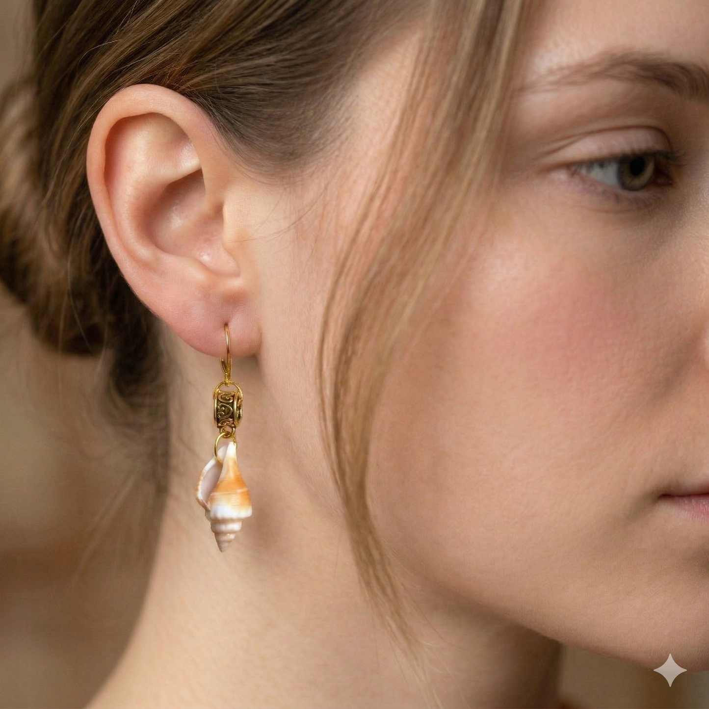 Coastal Conch Necklace, Shell Earrings & Matching Set