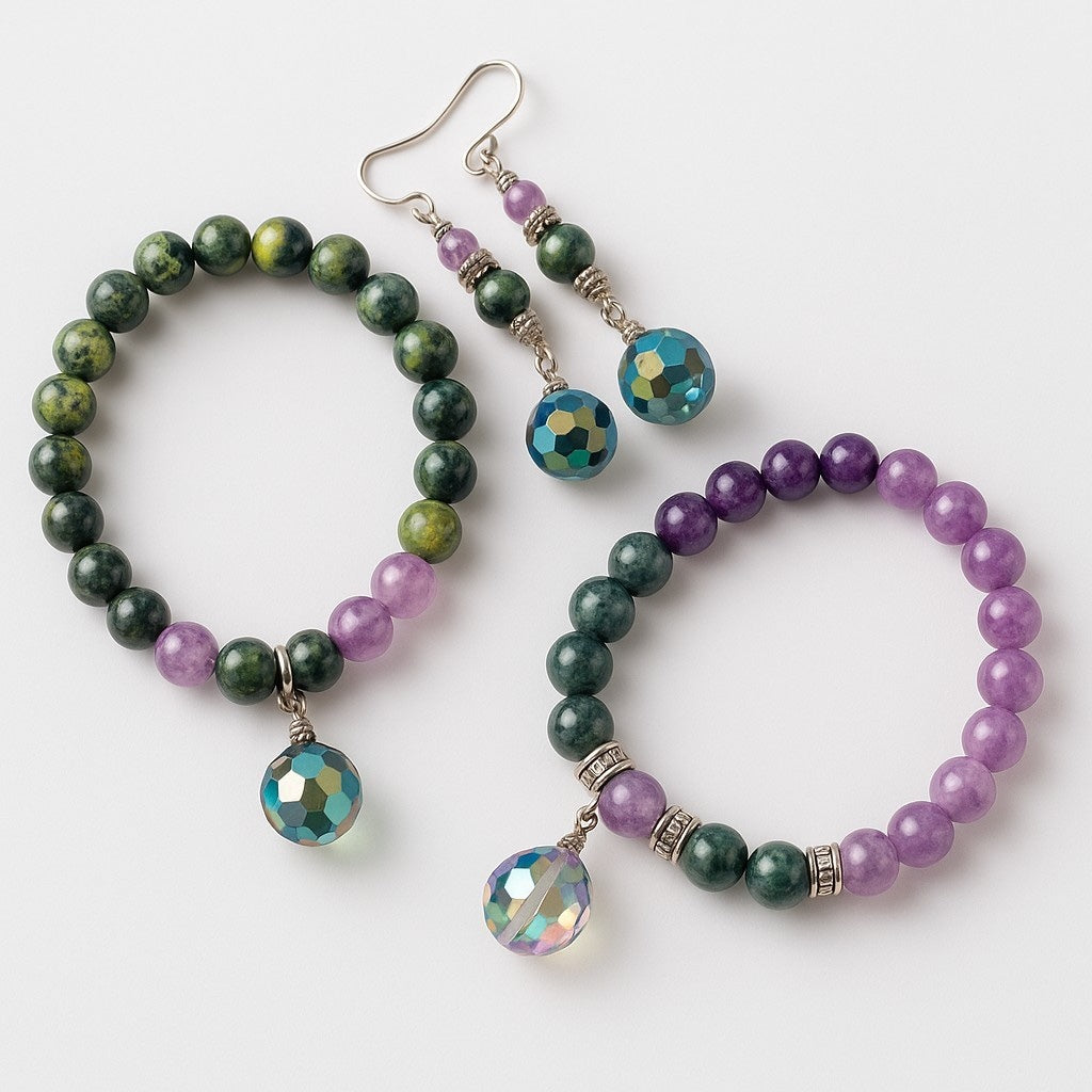 Mystic Twilight Charm Bracelet & Earring Set