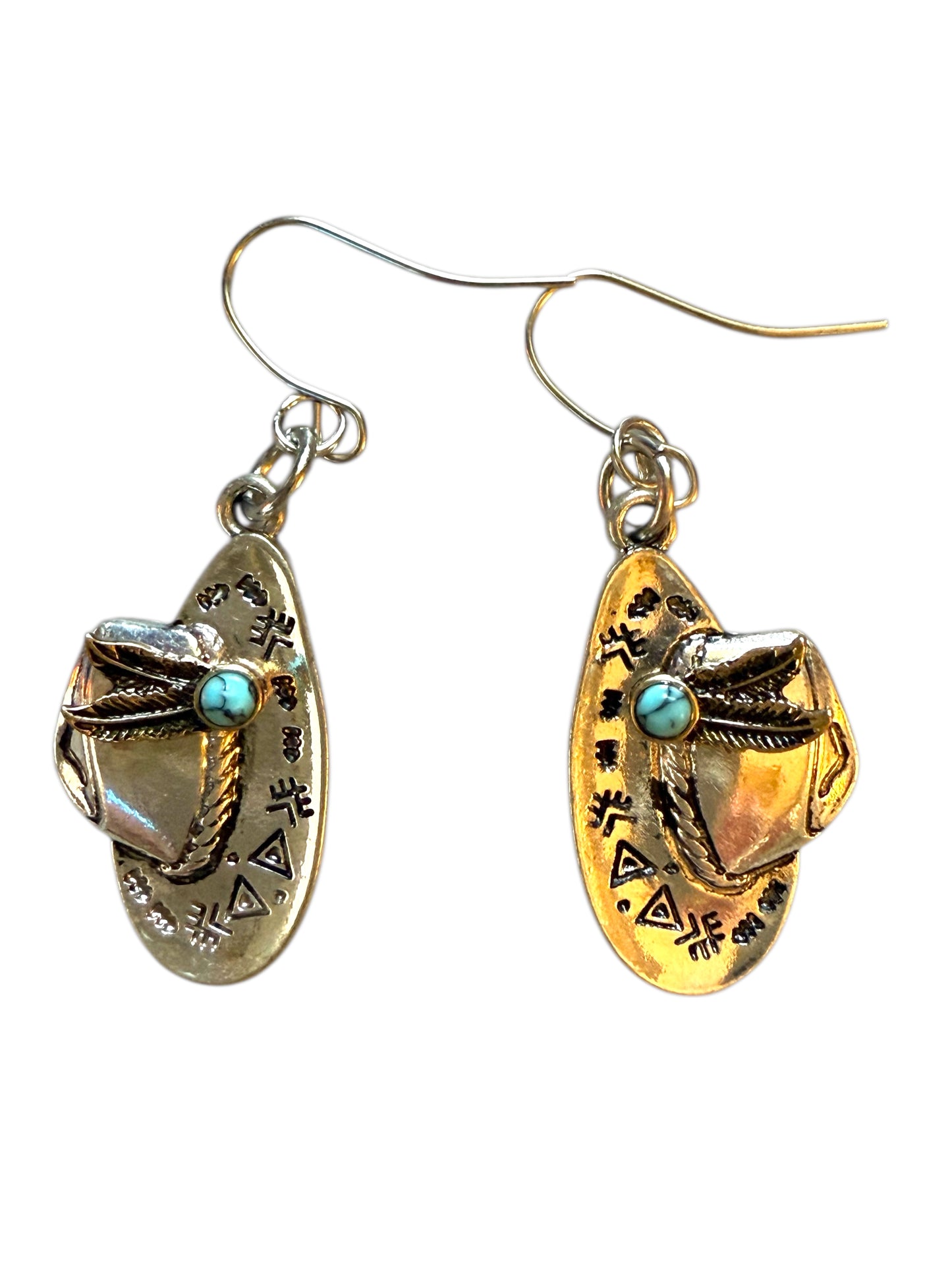 Turquoise Trails – Western Cowgirl Hat Dangle Earrings