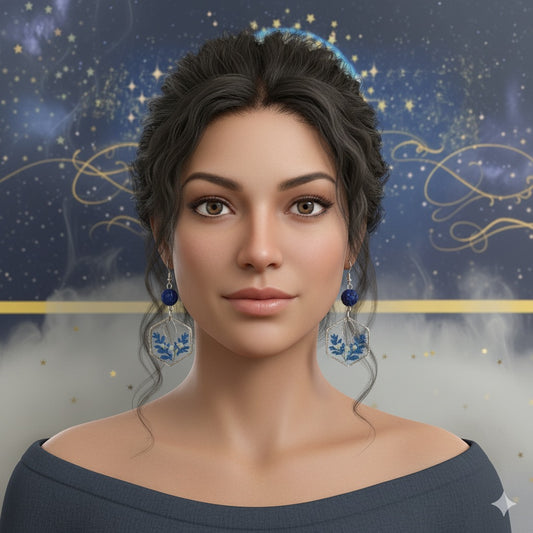 Midnight Fern Hex Earrings