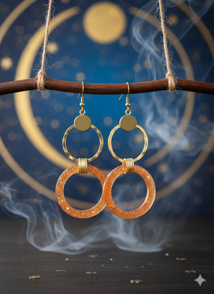 β¨ Golden Sunset Sparkle Hoops