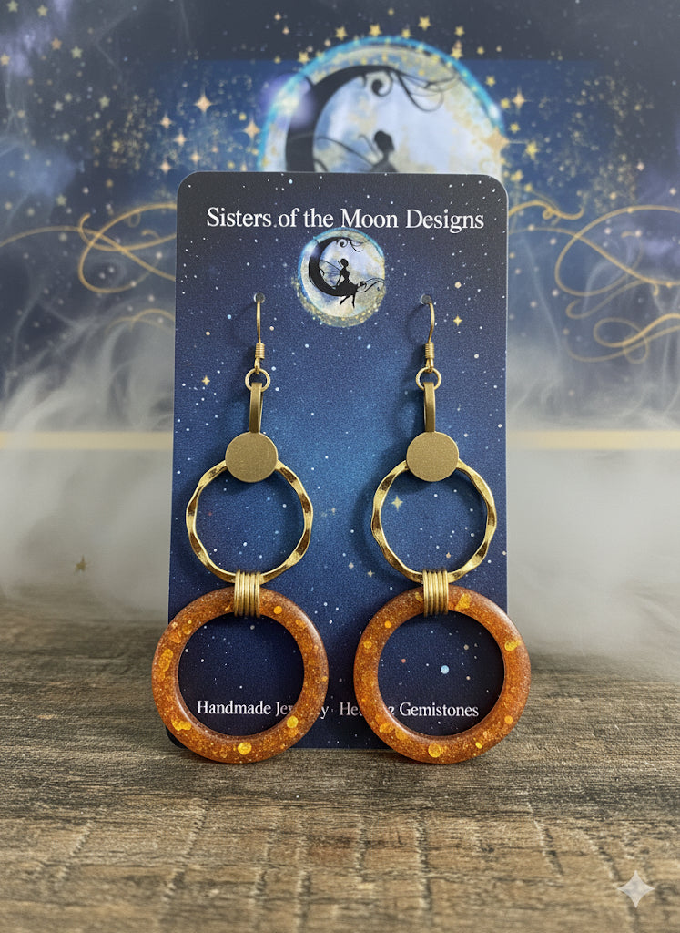 β¨ Golden Sunset Sparkle Hoops