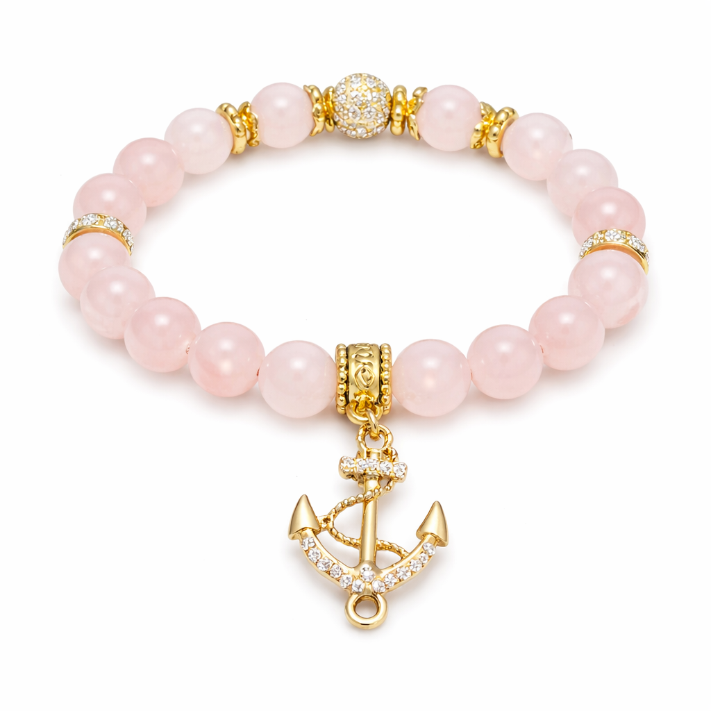 Rose Quartz Bracelet & Necklace Set