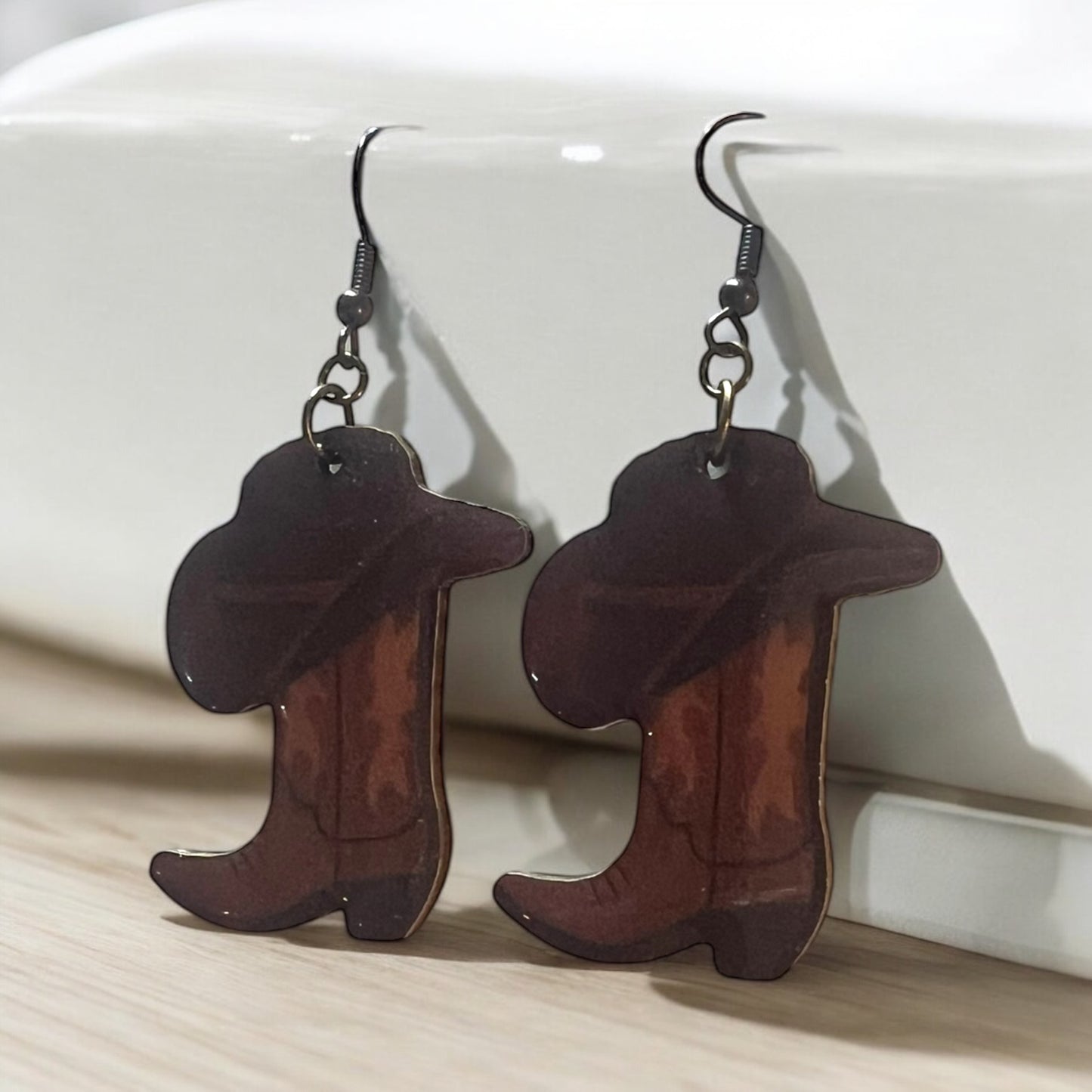 Pink Cowgirl Collection – Handmade Hat & Boot Dangle Earrings