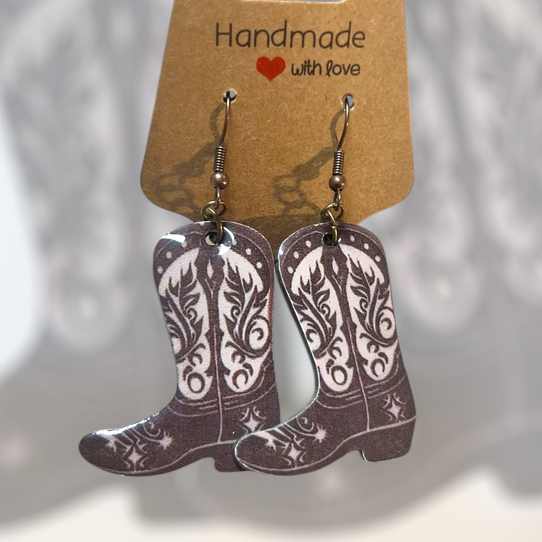 Pink Cowgirl Collection – Handmade Hat & Boot Dangle Earrings
