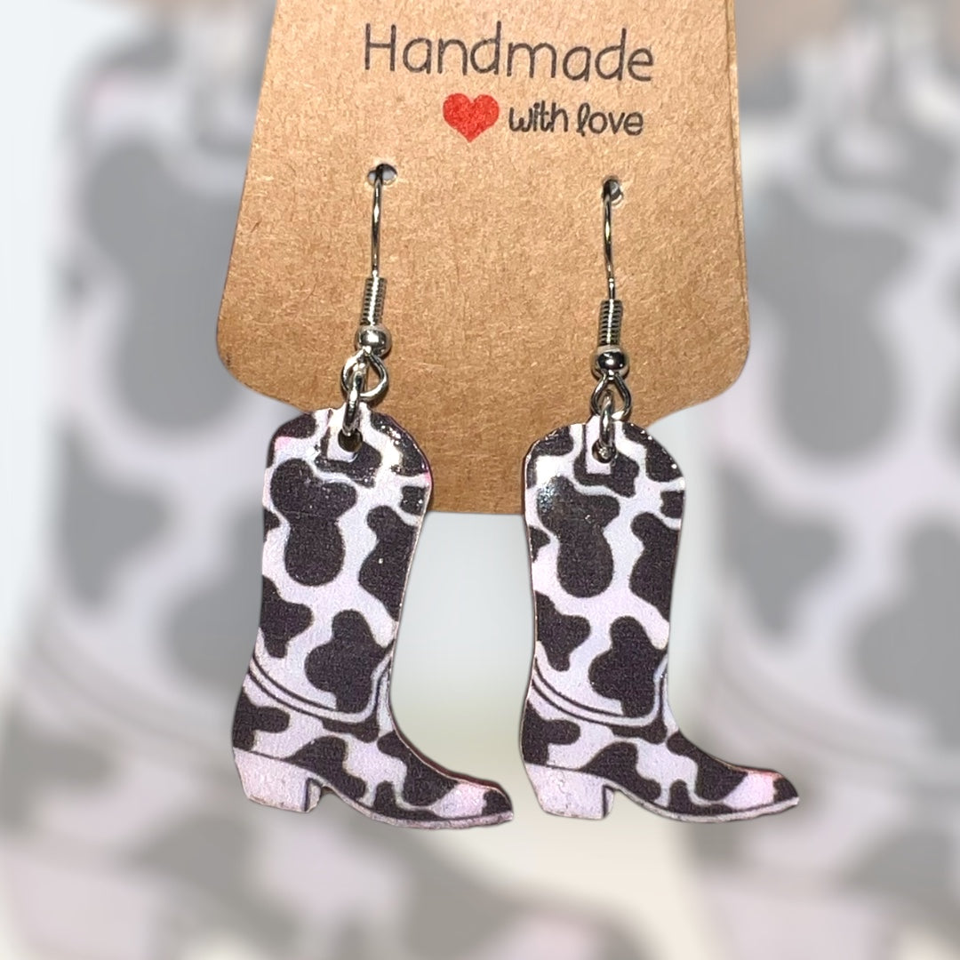 Pink Cowgirl Collection – Handmade Hat & Boot Dangle Earrings