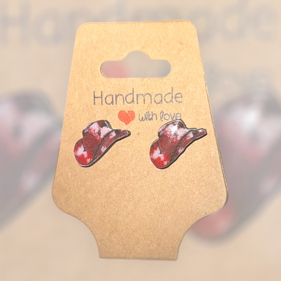 Pink Cowgirl Collection – Handmade Hat & Boot Dangle Earrings