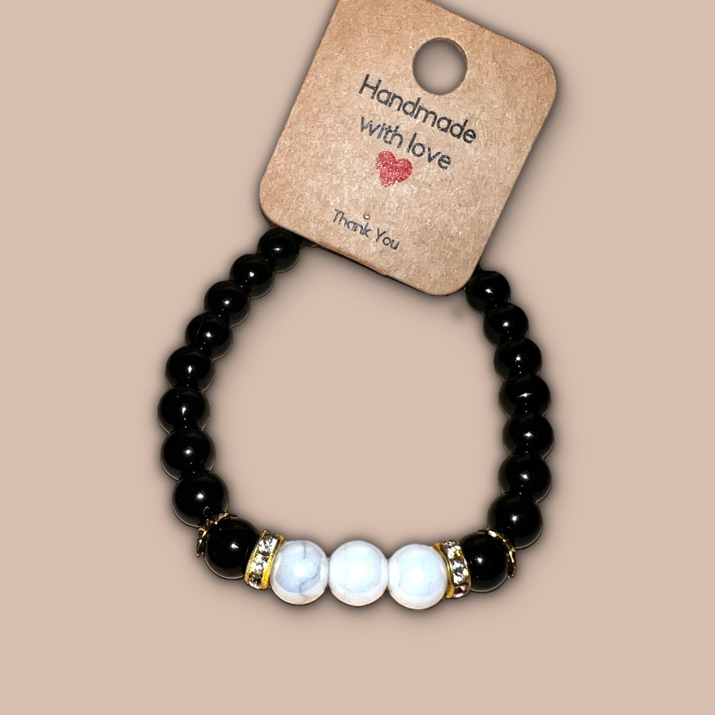 Lunar Eclipse Moonstone & Obsidian Bracelet ππβ¨