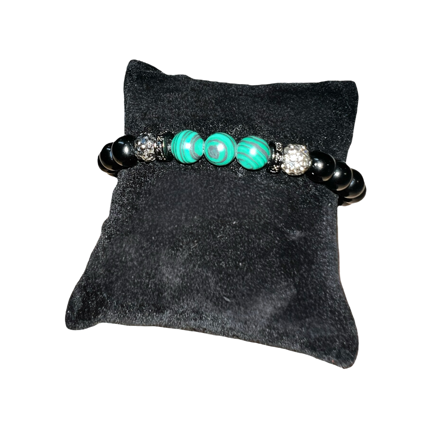 Guardian’s Shield Obsidian & Malachite Bracelet 🖤💚✨