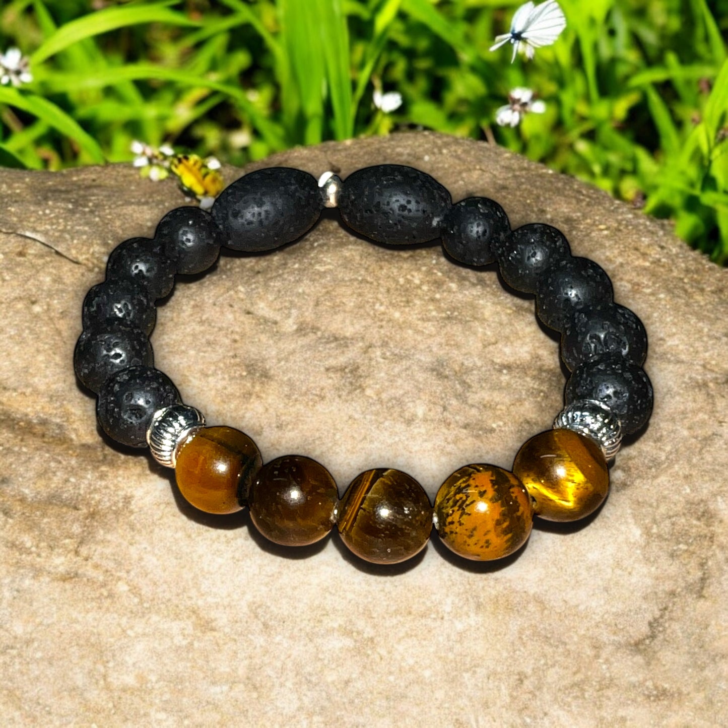 Strength & Stability Tiger’s Eye & Lava Rock Bracelet