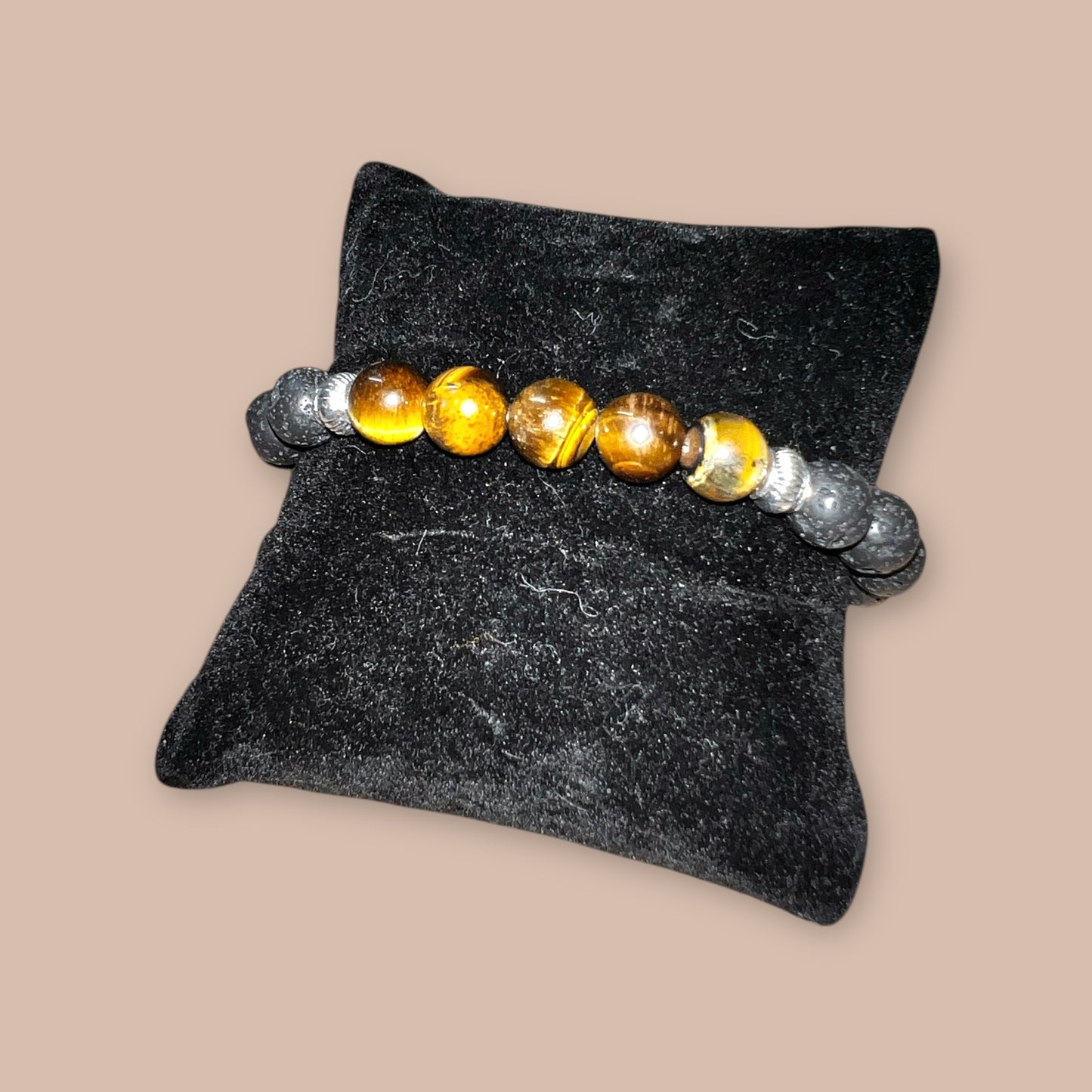 Strength & Stability Tiger’s Eye & Lava Rock Bracelet