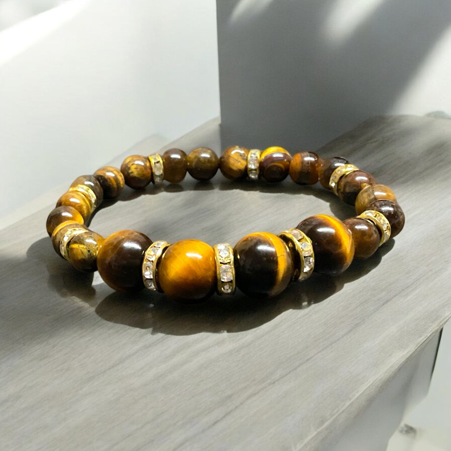 Golden Guardian Set - Tiger’s Eye Feather Earrings & Bracelet