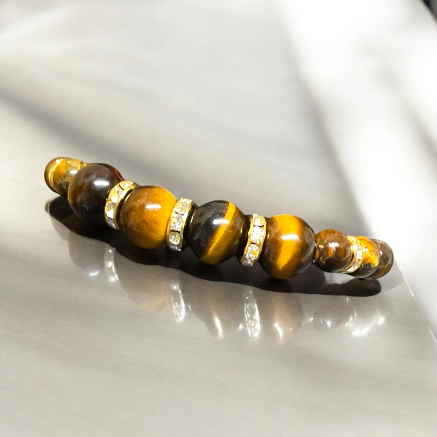 Golden Guardian Set - Tiger’s Eye Feather Earrings & Bracelet
