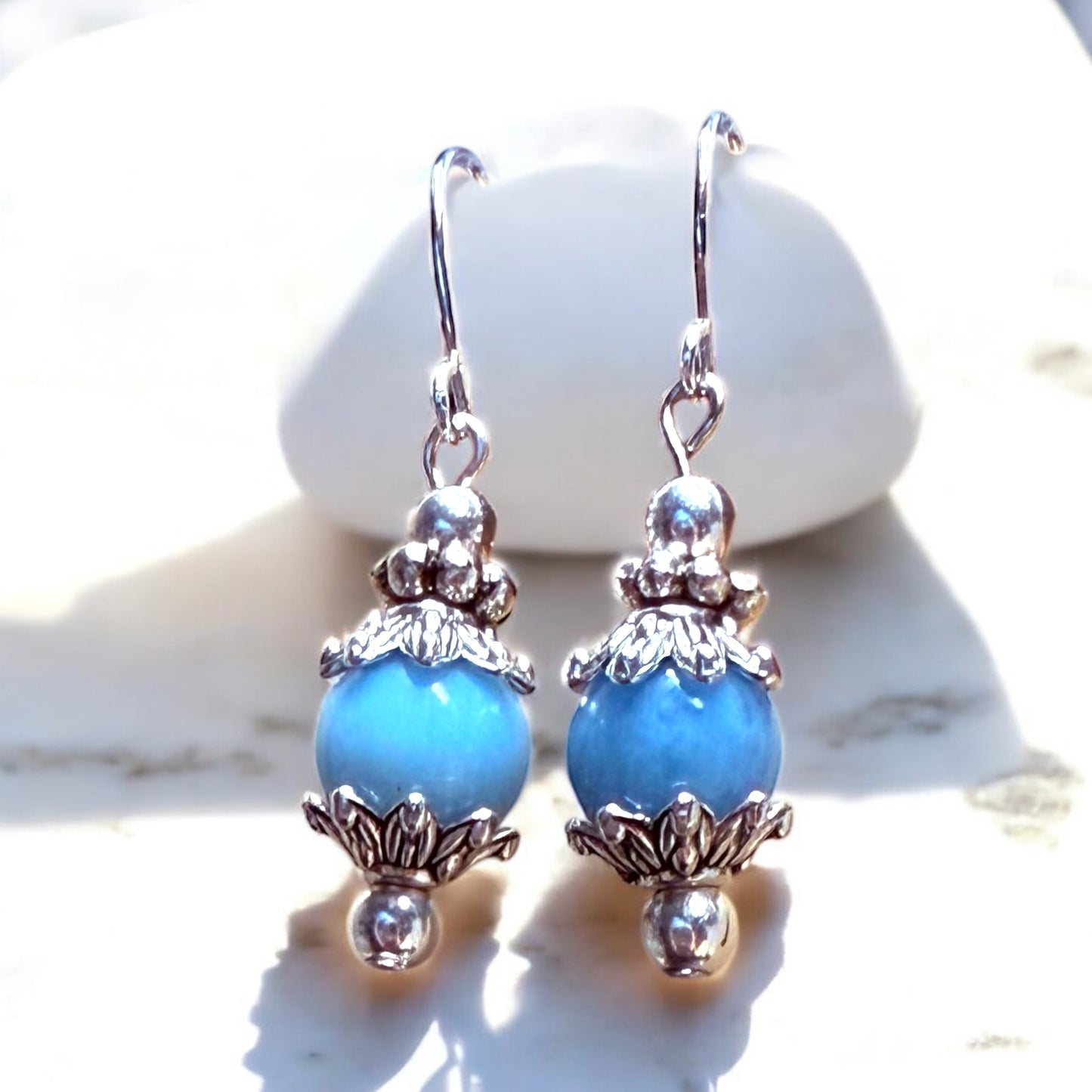 Larimar & Howlite Serenity Set β Calming Bracelet & Earrings