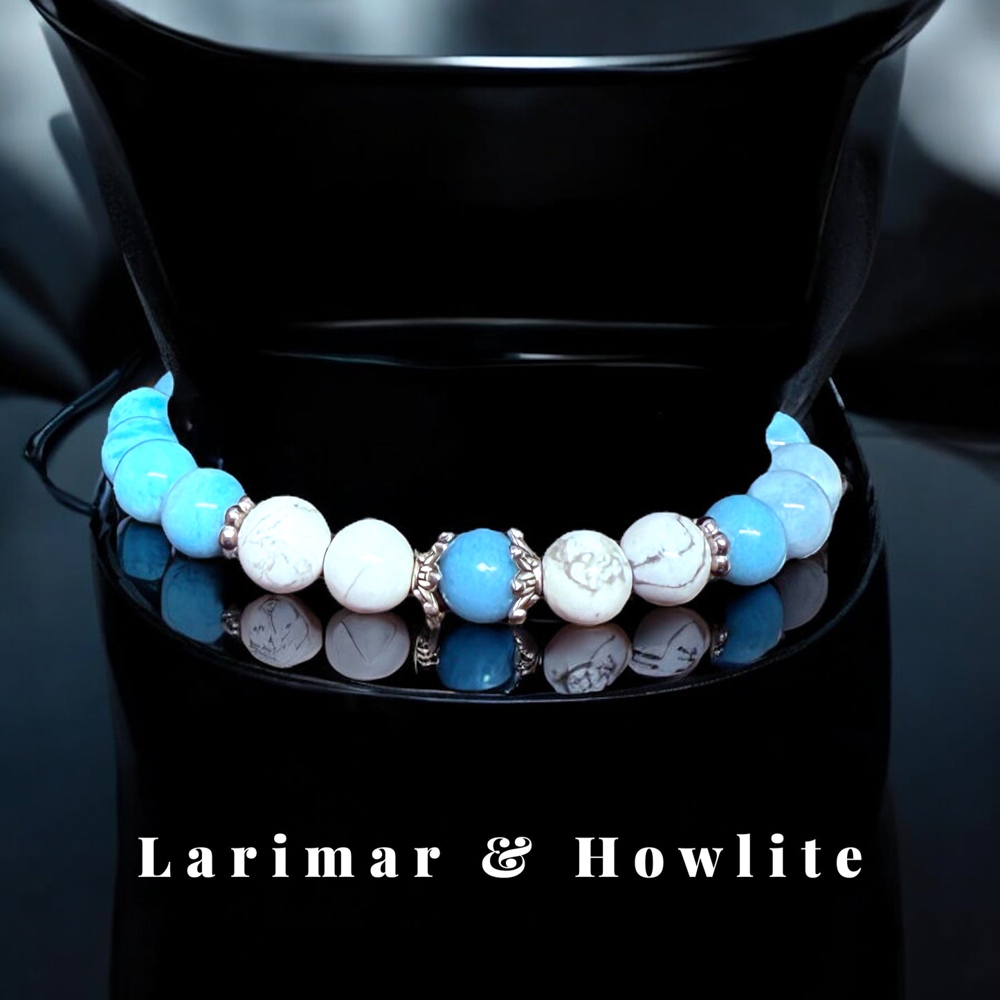Larimar & Howlite Serenity Set β Calming Bracelet & Earrings