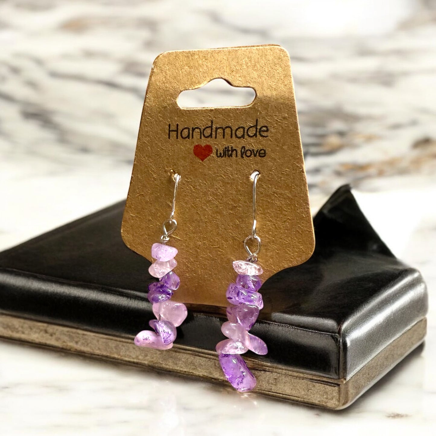Gemstone Energy Drop Earrings | 12 Healing Stone Options | Handmade One of a Kind
