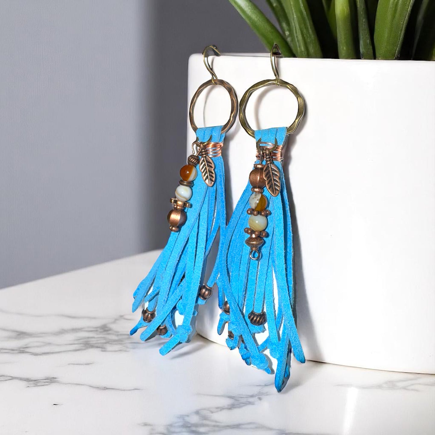 Wild Spirit Fringe Earrings β Turquoise Trail Edition