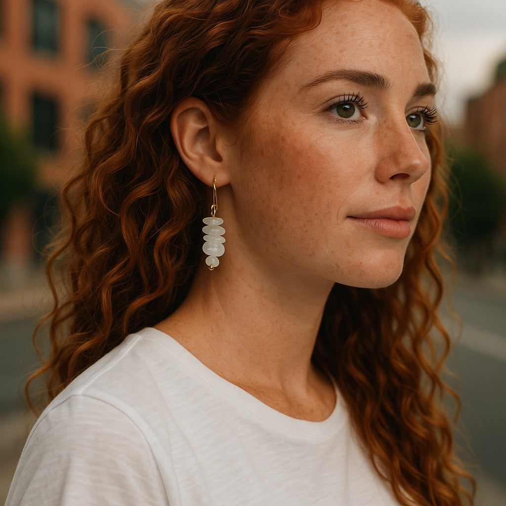 Gemstone Energy Drop Earrings | 12 Healing Stone Options | Handmade One of a Kind