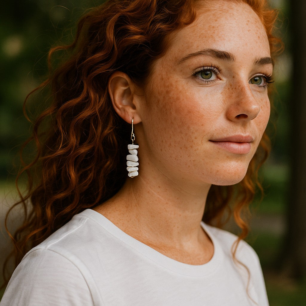 Gemstone Energy Drop Earrings | 12 Healing Stone Options | Handmade One of a Kind