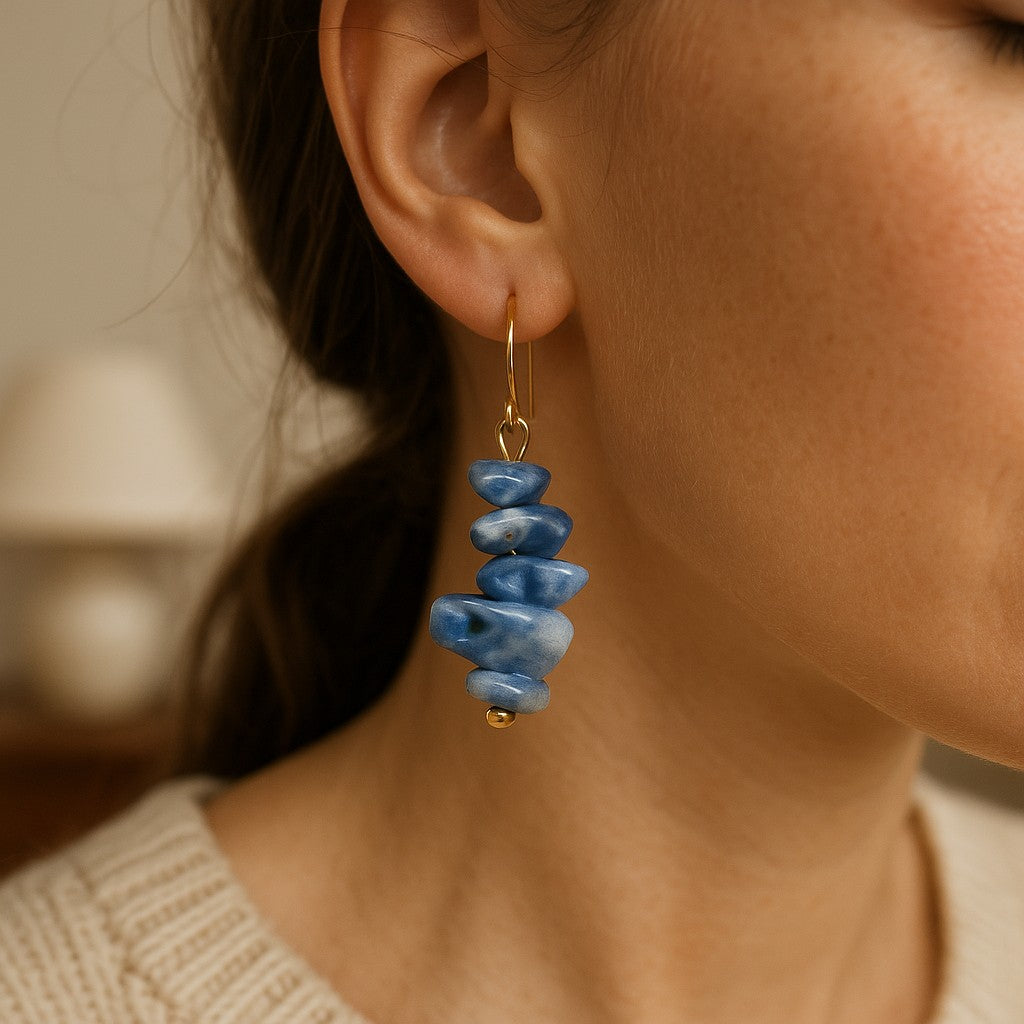 Gemstone Energy Drop Earrings | 12 Healing Stone Options | Handmade One of a Kind