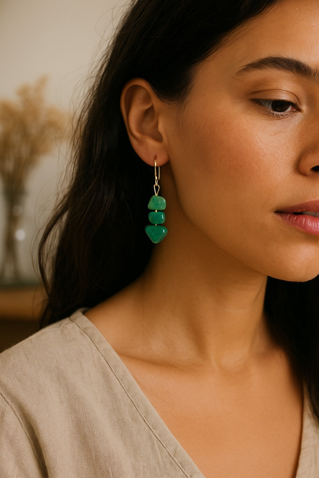 Gemstone Energy Drop Earrings | 12 Healing Stone Options | Handmade One of a Kind