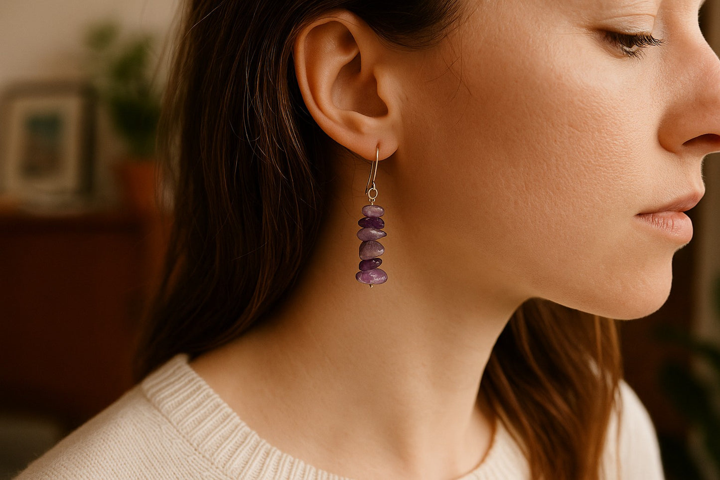 Gemstone Energy Drop Earrings | 12 Healing Stone Options | Handmade One of a Kind
