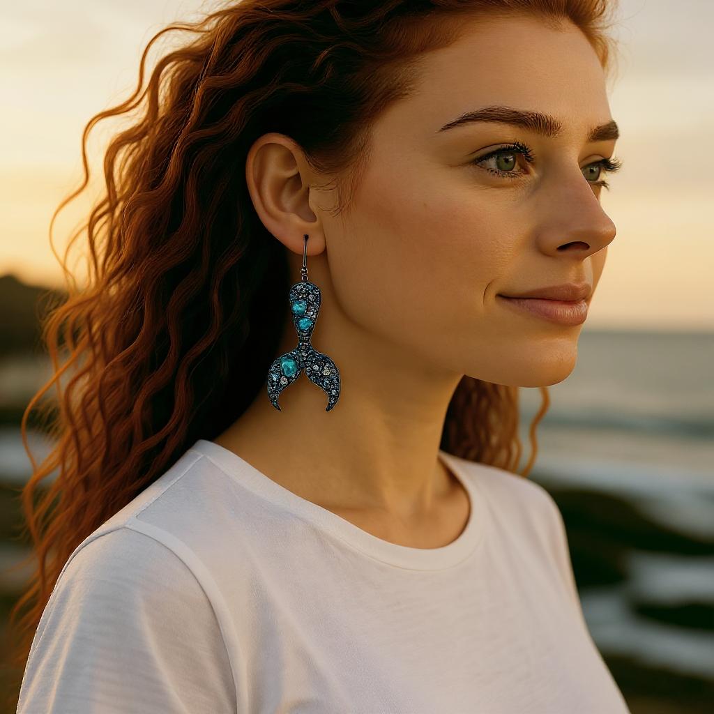 π§ββοΈ Mermaid Magic Tail Earrings β Ocean Sparkle Edition