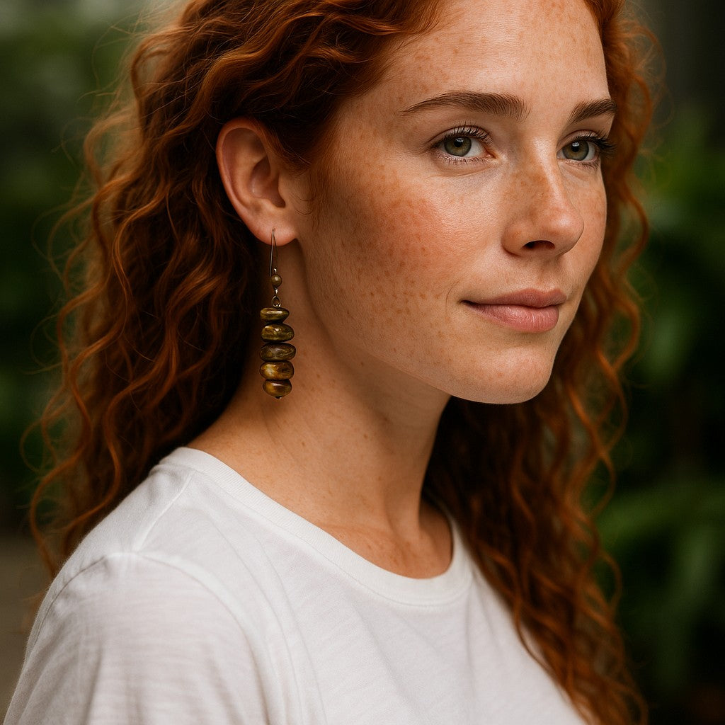 Gemstone Energy Drop Earrings | 12 Healing Stone Options | Handmade One of a Kind