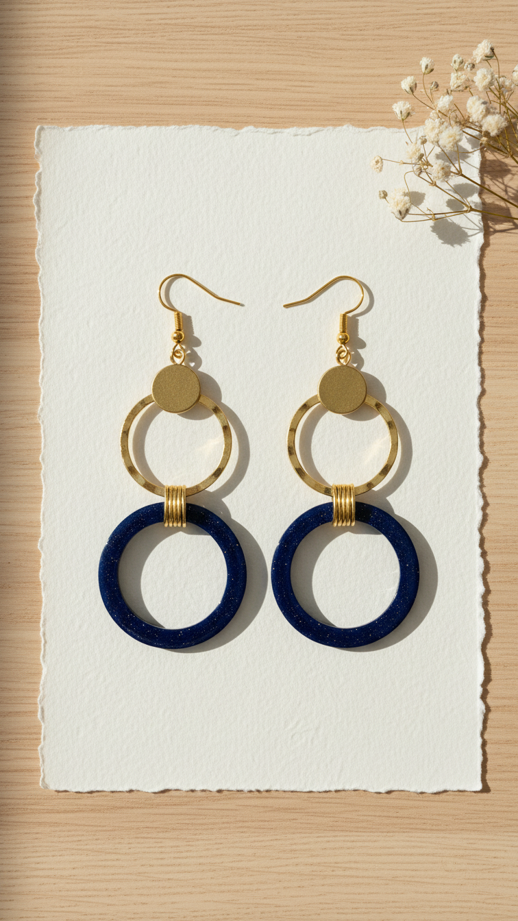 Golden Sunset Sparkle Hoops