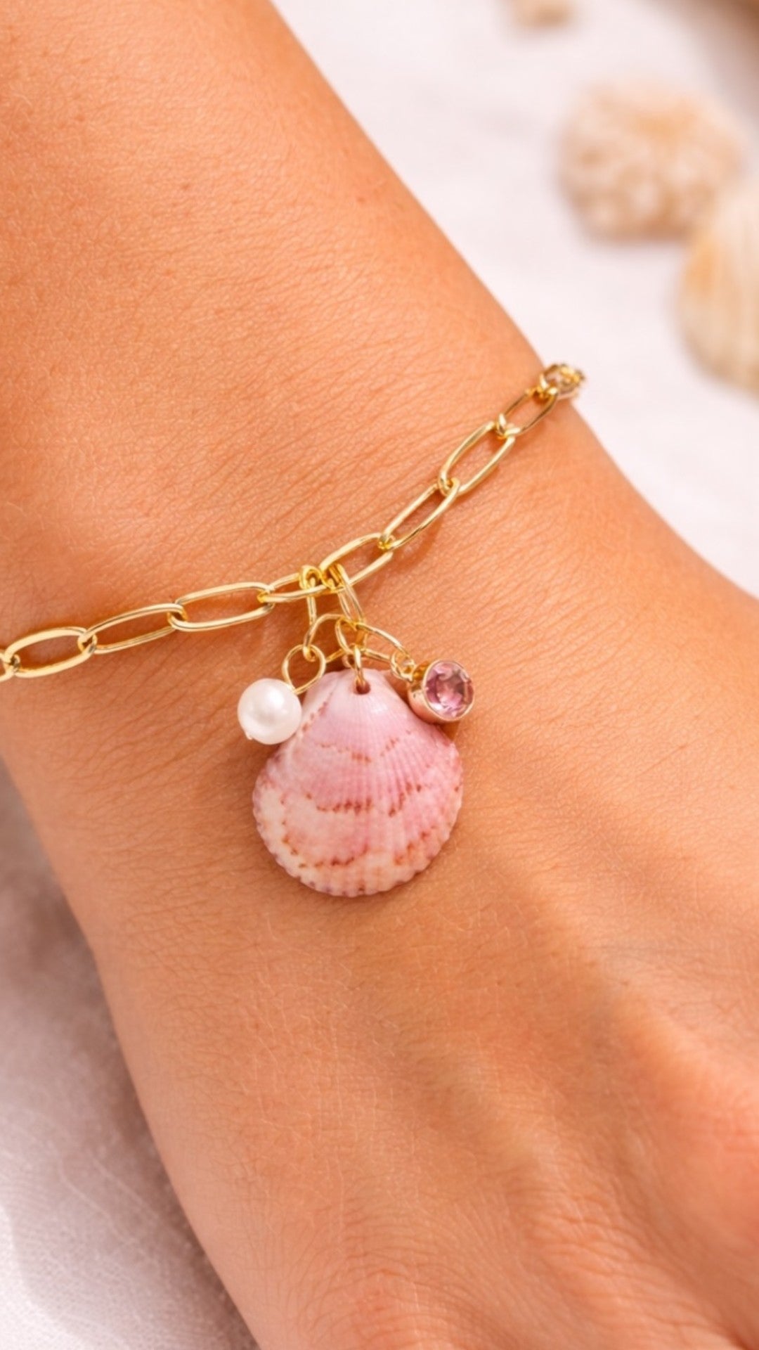 Seashell Necklace, Bracelet, Earrings & Matching Set