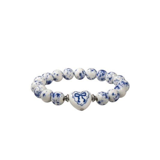 Blue Ribbon Heart Jewelry Set