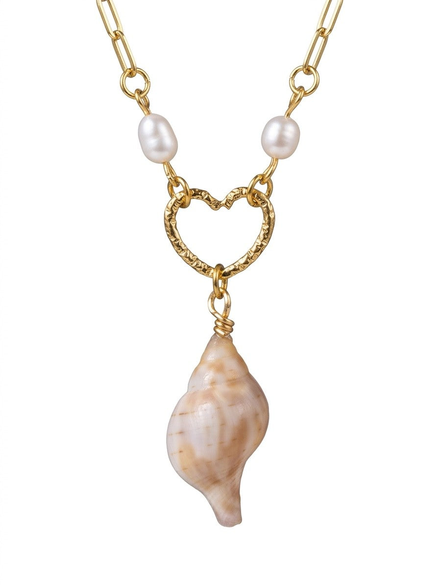 Coastal Heart Shell Necklace