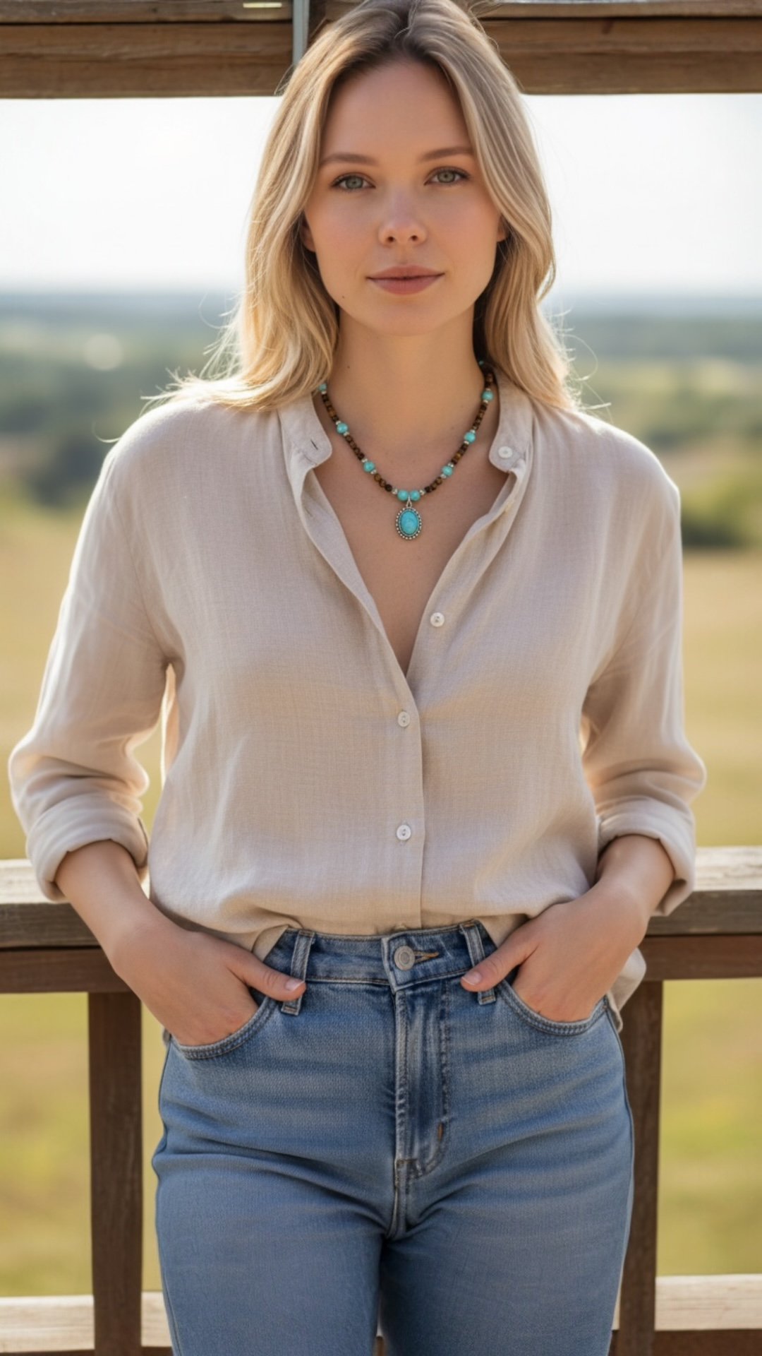 Turquoise Jewelry Set | Handmade Boho Necklace & Earrings