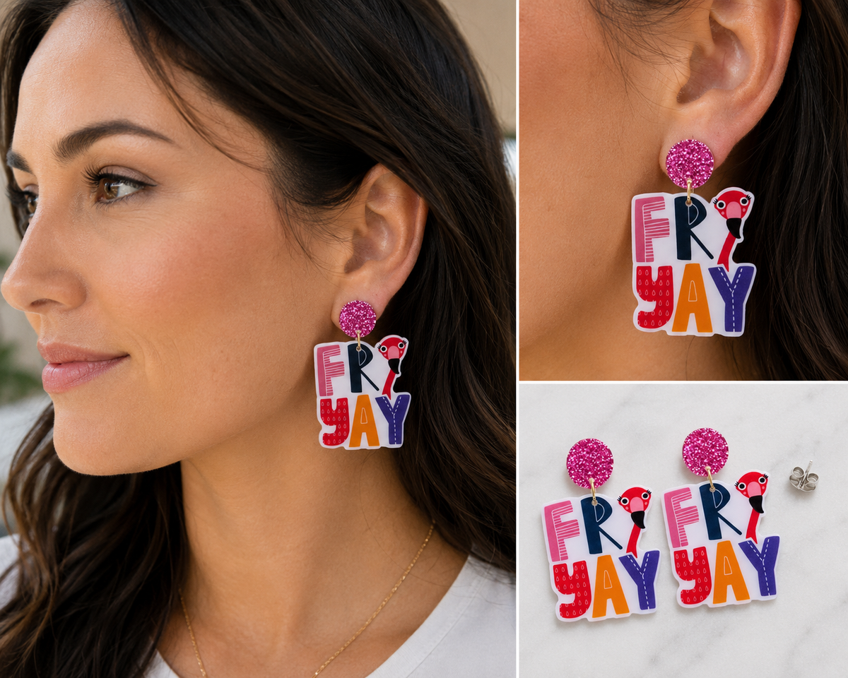 Fri-Yay Flamingo Earrings