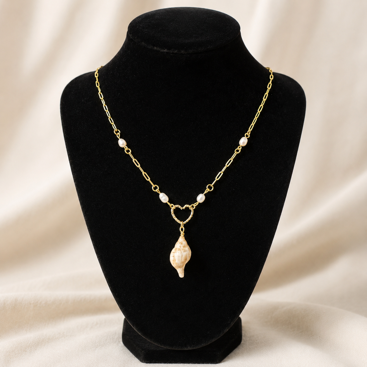 Coastal Heart Shell Necklace