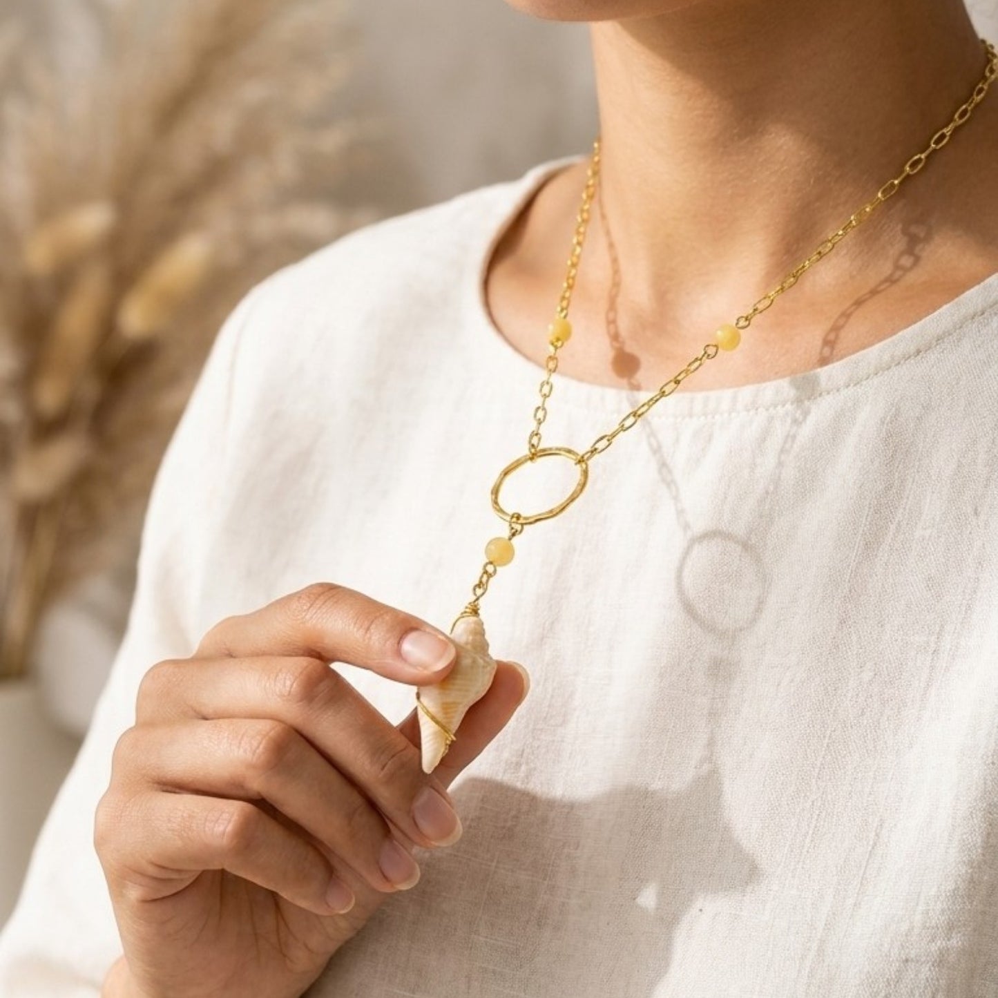Golden Tide Shell Necklace