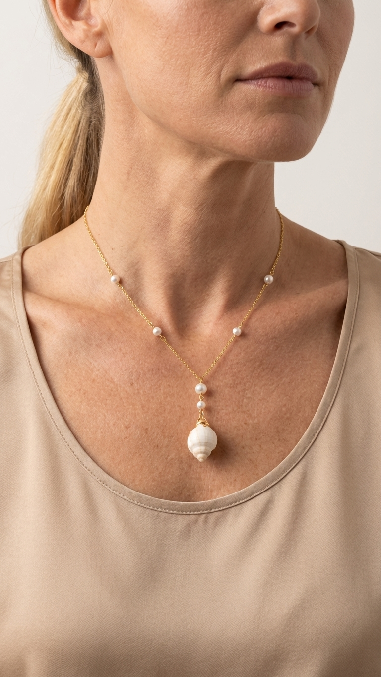 Conch Shell & Pearl Shell Jewelry Set