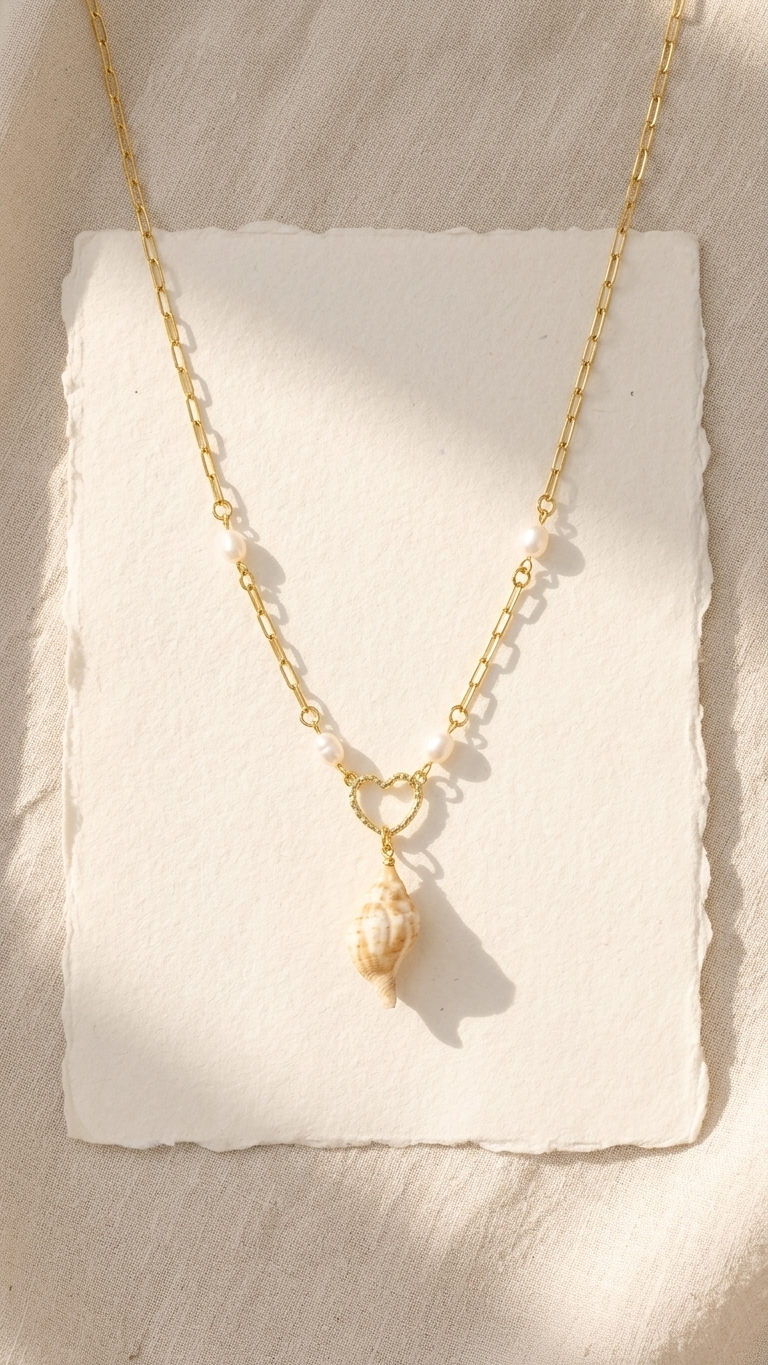 Coastal Heart Shell Necklace