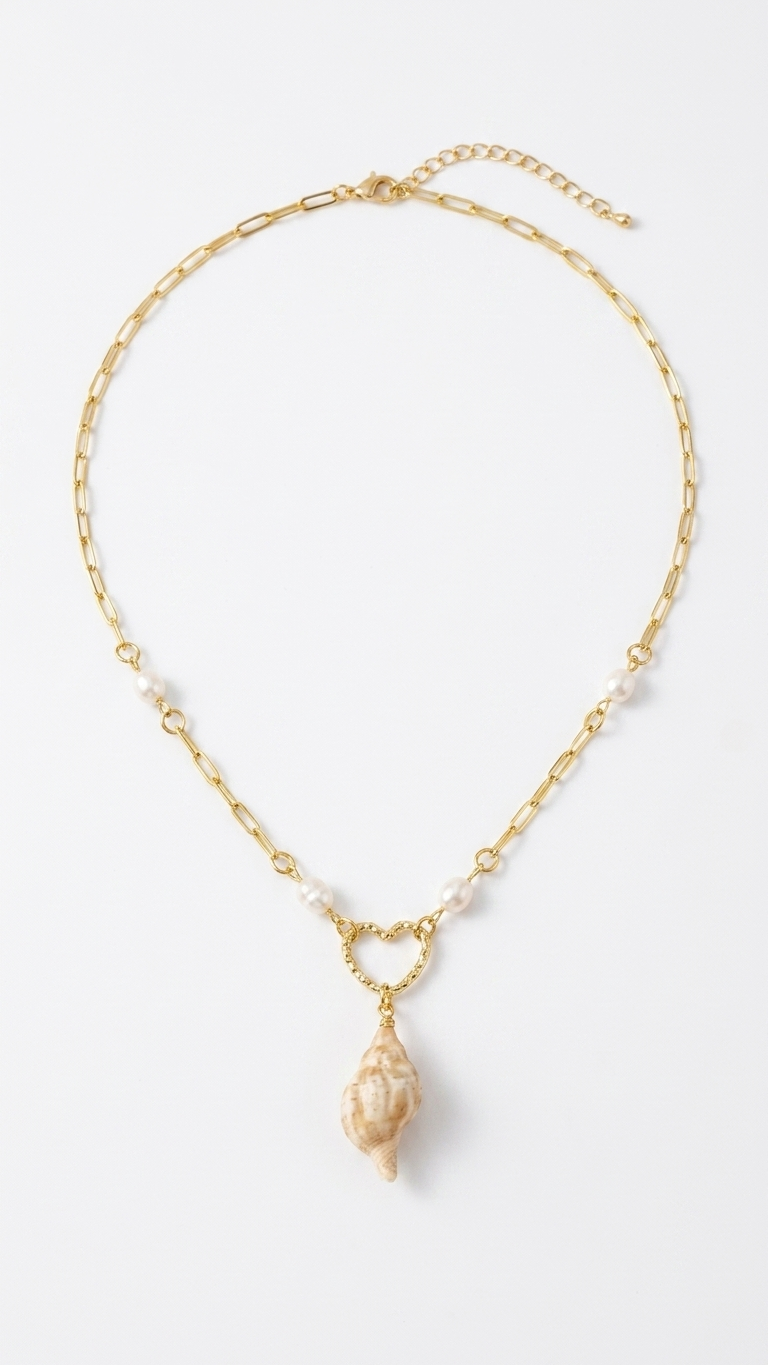 Coastal Heart Shell Necklace