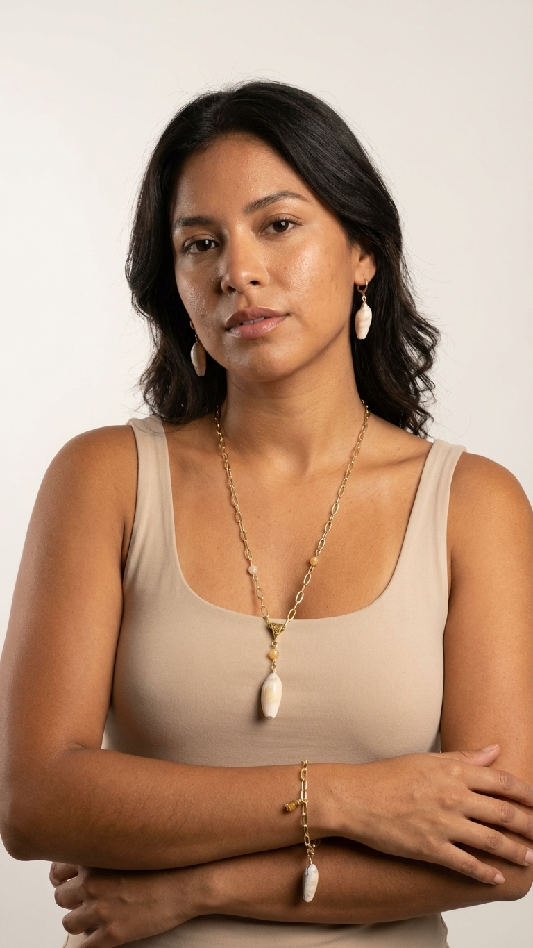 Coastal 3-Piece Olive Shell Necklace, Bracelet & Earrings