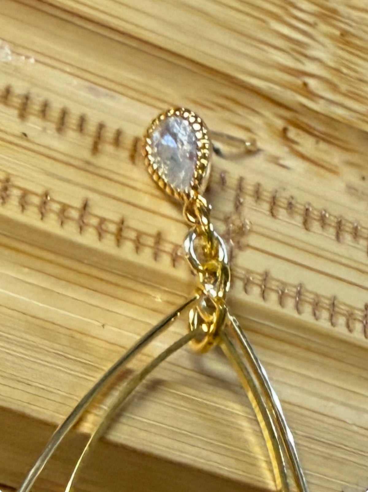 Emerald & Bronze Teardrop Hoop Earrings